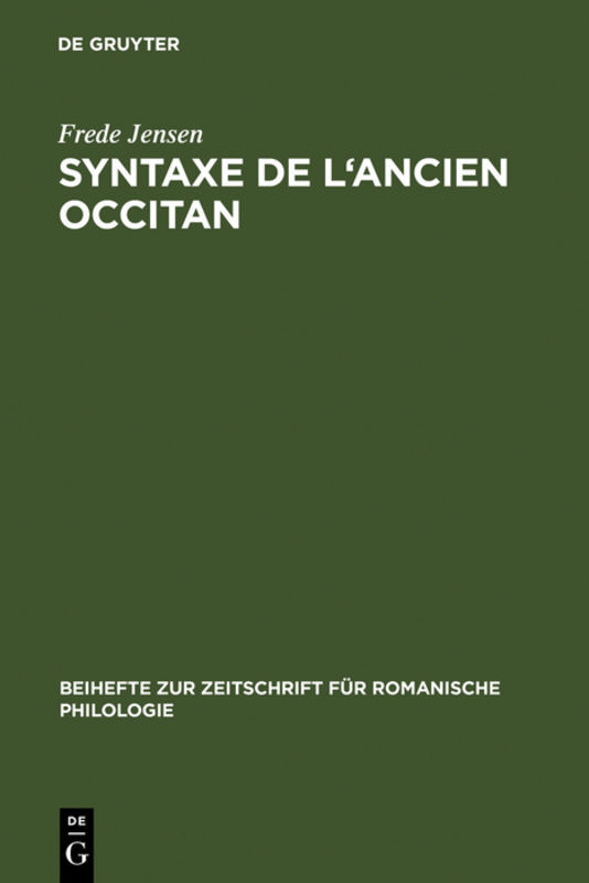 Syntaxe de l' ancien occitan