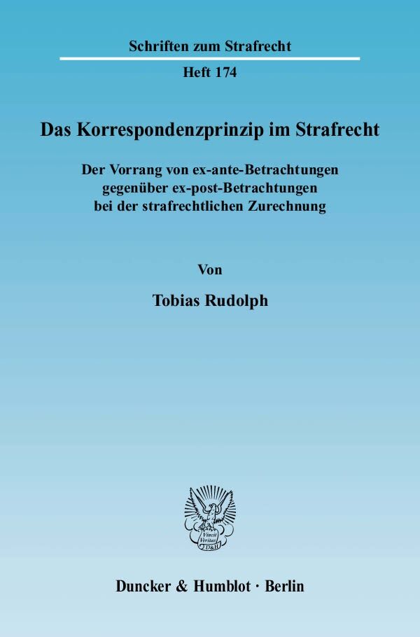 Das Korrespondenzprinzip im Strafrecht.