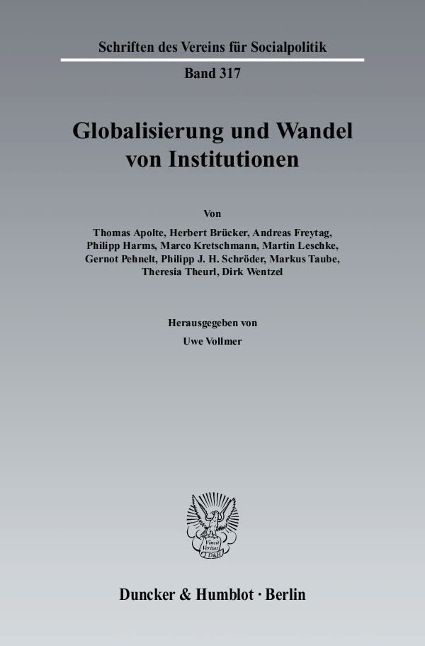 Globalisierung und Wandel von Institutionen.