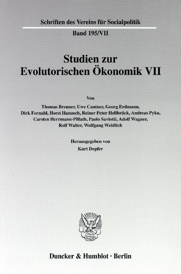 Studien zur Evolutorischen Ökonomik VII.