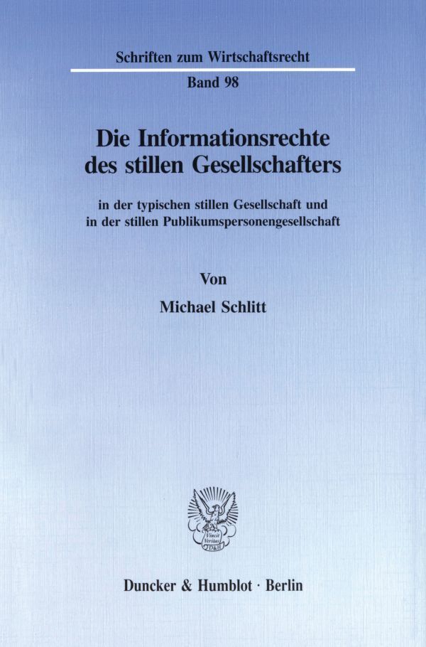 Die Informationsrechte des stillen Gesellschafters