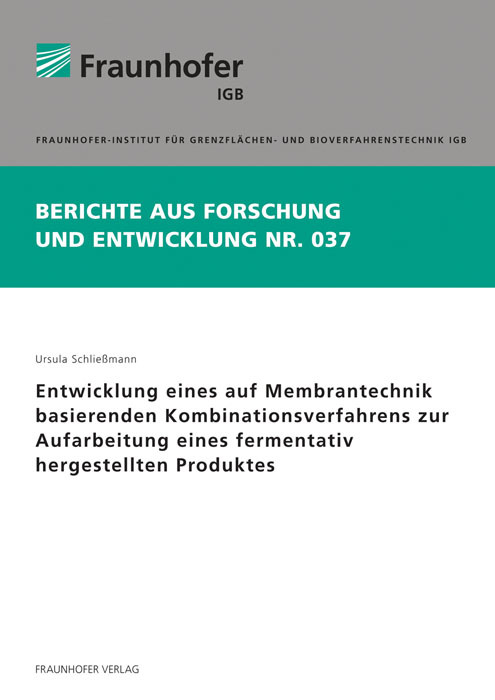 Entwicklung eines auf Membrantechnik basierenden Kombinationsverfahrens zur Aufarbeitung eines fermentativ hergestellten Produktes.