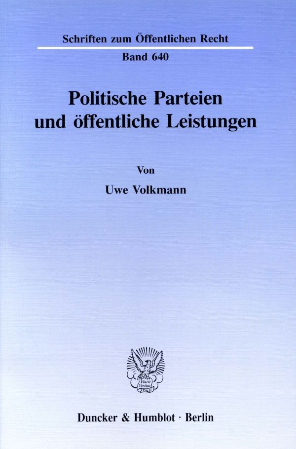 Politische Parteien und öffentliche Leistungen.