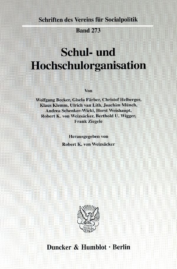 Schul- und Hochschulorganisation.