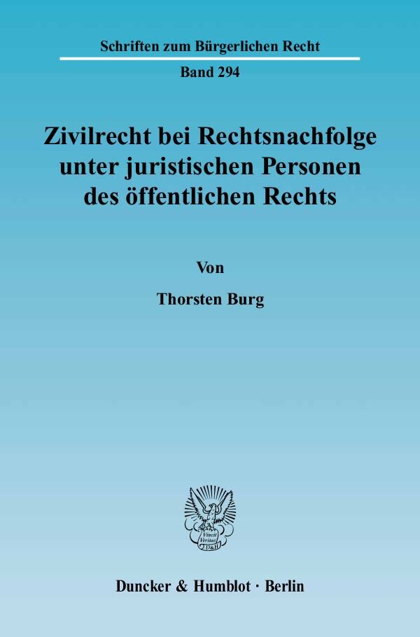 Zivilrecht bei Rechtsnachfolge unter juristischen Personen des öffentlichen Rechts.