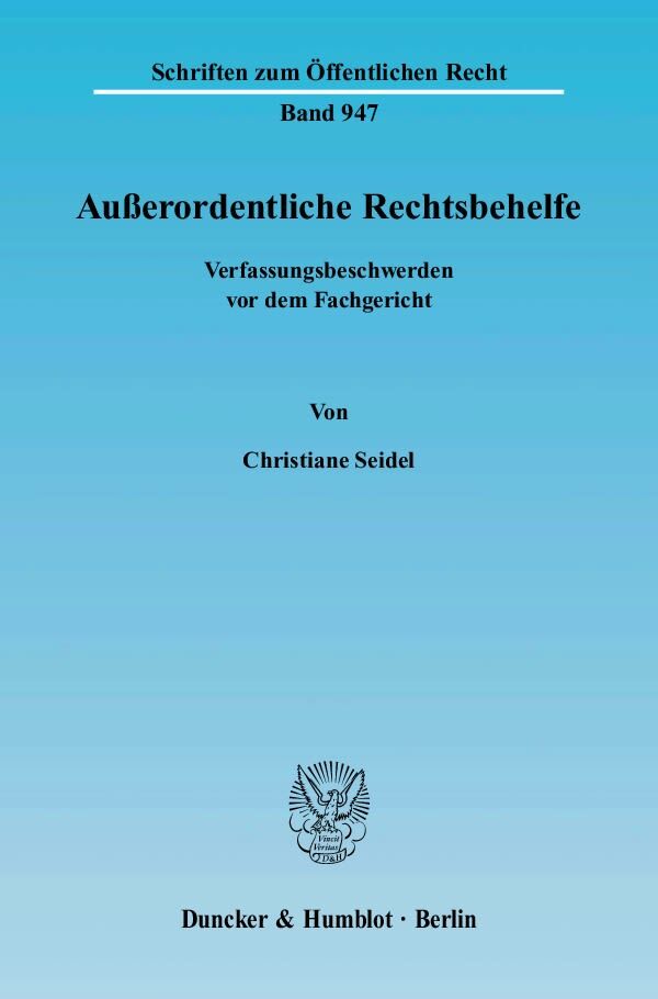 Außerordentliche Rechtsbehelfe.