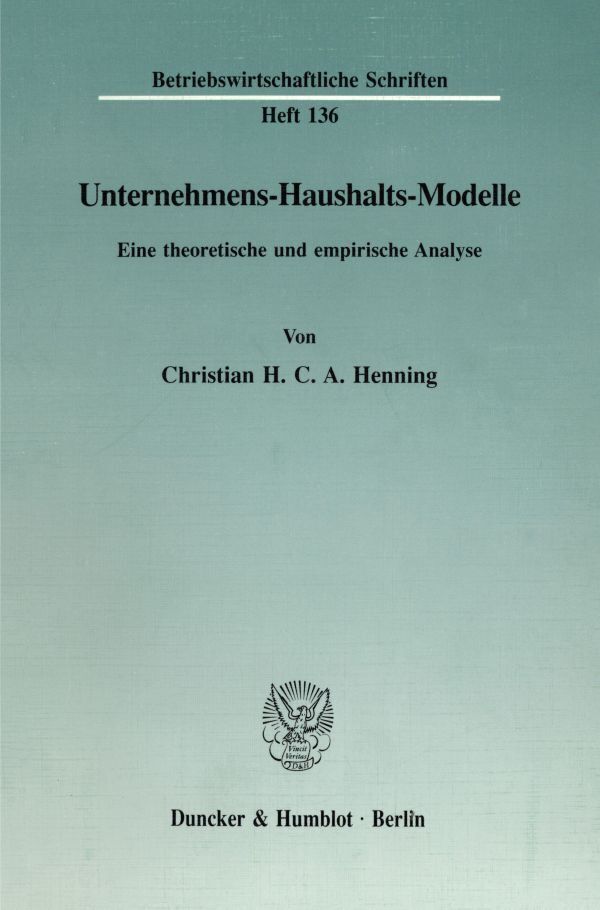 Unternehmens-Haushalts-Modelle.