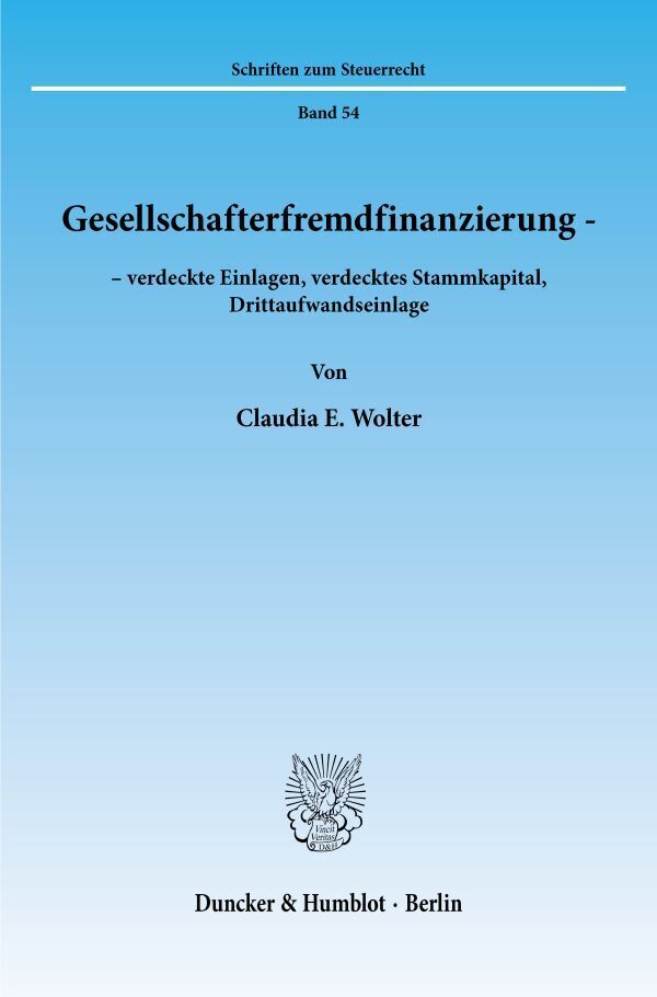 Gesellschafterfremdfinanzierung -