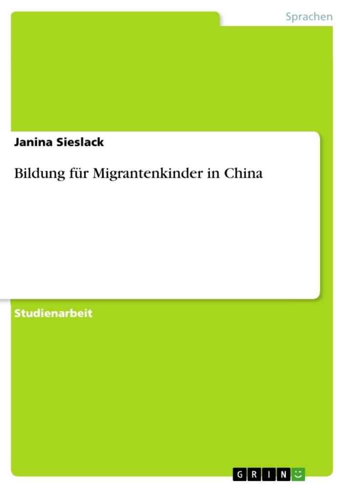 Bildung für Migrantenkinder in China