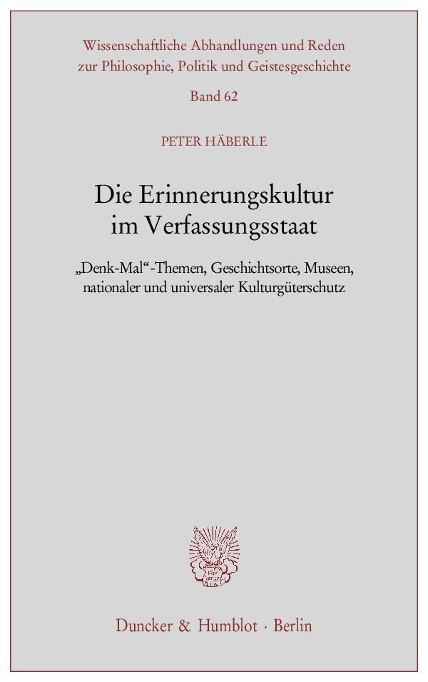 Die Erinnerungskultur im Verfassungsstaat