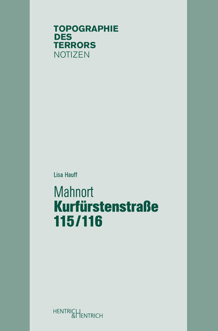 Mahnort Kurfürstenstraße 115/116