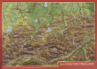Bayerisches Oberland, Reliefpostkarte