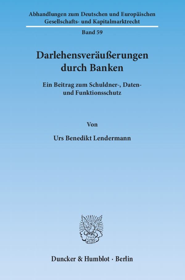 Darlehensveräußerungen durch Banken.
