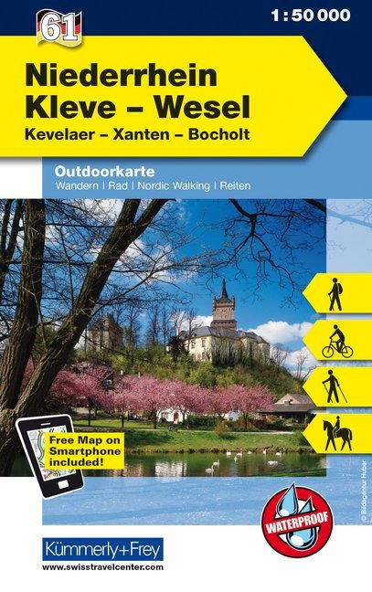 Kümmerly+Frey Outdoorkarte Niederrhein, Kleve - Wesel