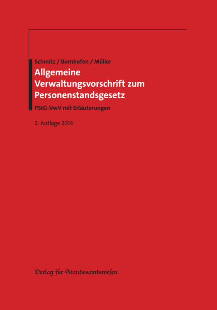 Allgemeine Verwaltungsvorschrift zum Personenstandsgesetz