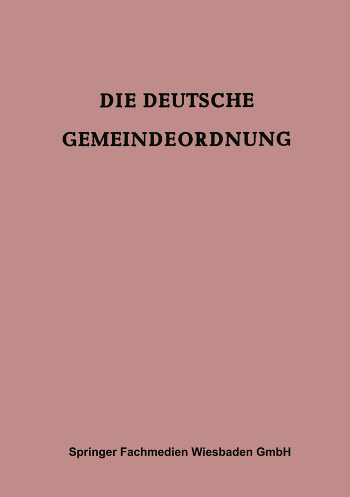 Die Deutsche Gemeindeordnung