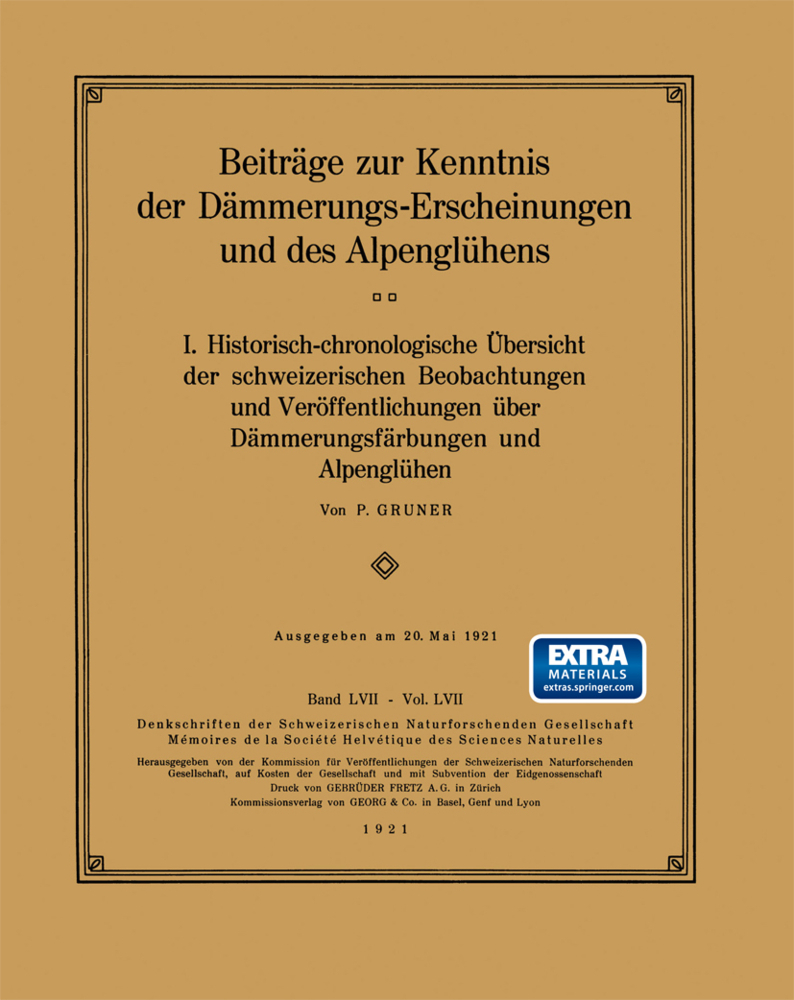 Beiträge zur Kenntnis der Dämmerungs-Erscheinungen und des Alpenglühens