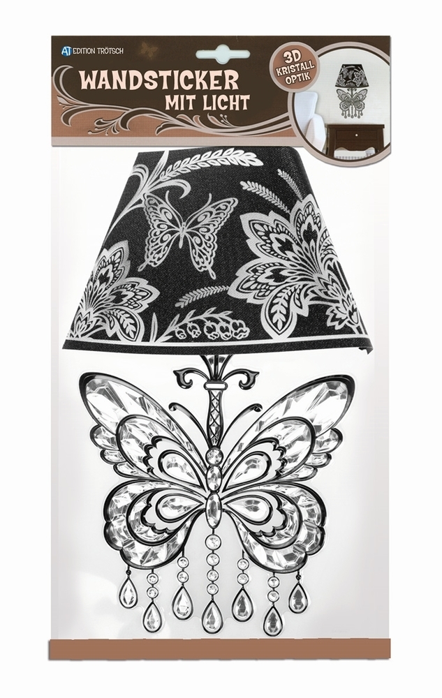 Wandsticker mit Licht "Schmetterling Kristall"