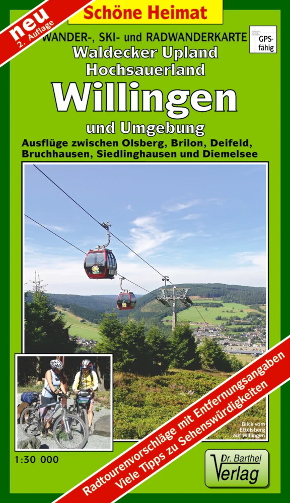 Doktor Barthel Karte Wander-, Ski- und Radwanderkarte Waldecker Upland, Hochsauerland, Willingen und Umgebung