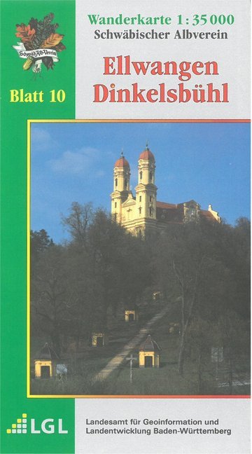 Topographische Wanderkarte Baden-Württemberg Ellwangen - Dinkelsbühl