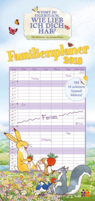 Weißt du eigentlich wie lieb ich dich hab...?, Familienplaner 2018