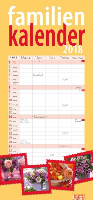 Familienkalender Blumen 2018