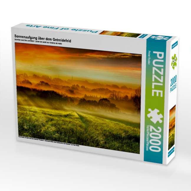Sonnenaufgang über dem Getreidefeld (Puzzle)