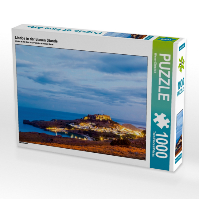 Lindos in der blauen Stunde (Puzzle)
