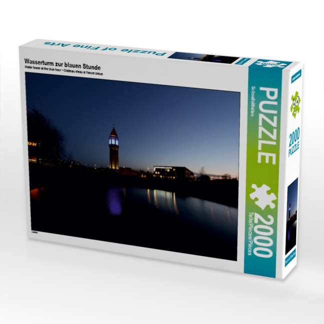 Wasserturm zur blauen Stunde (Puzzle)