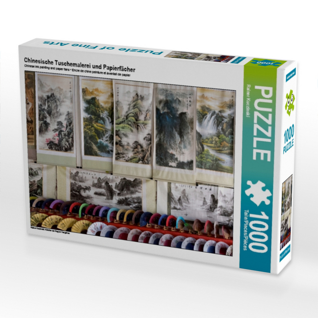 Chinesische Tuschemalerei und Papierfächer (Puzzle)