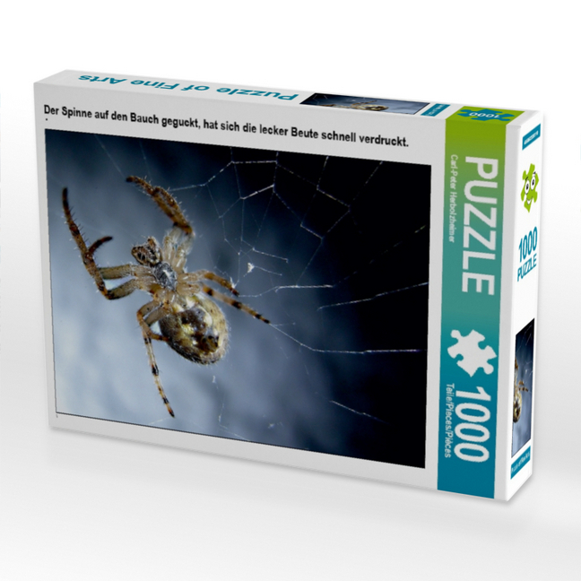 CALVENDO Puzzle Der Spinne auf den Bauch geguckt, hat sich die lecker Beute schnell verdruckt. 1000 Teile Lege-Größe 64 x 48 cm Foto-Puzzle Bild von Carl-Peter Herbolzheimer