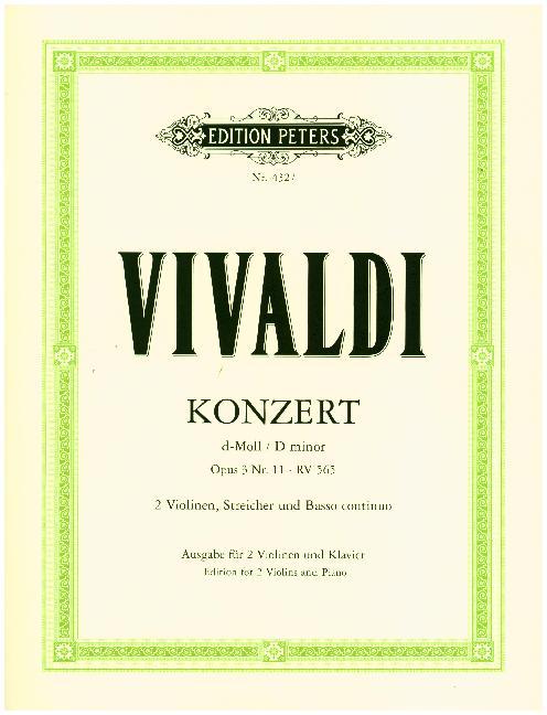 Concerto in D minor Op. 3 No. 11 (RV 565) (Edition for 2 Violins and Piano)