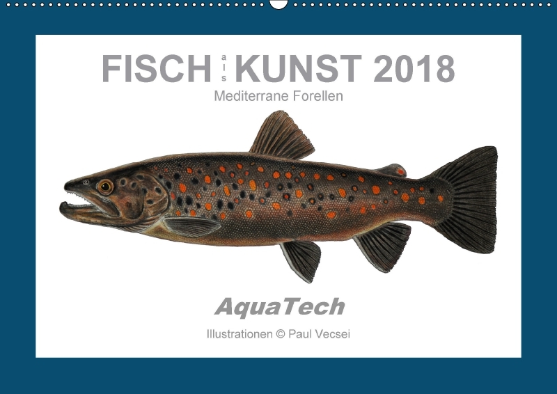 Fisch als Kunst 2018: Mediterrane Forellen (Wandkalender 2018 DIN A2 quer)