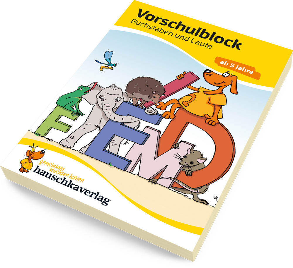 Vorschulblock ab 5 Jahre für Junge und Mädchen - Buchstaben und Laute
