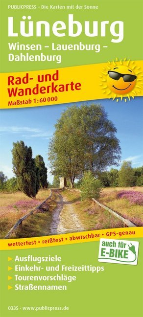 PublicPress Rad- und Wanderkarte Lüneburg, Winsen - Lauenburg - Dahlenburg