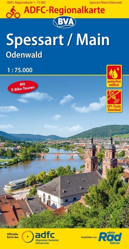 ADFC-Regionalkarte Spessart/Main/Odenwald, 1:75.000, reiß- und wetterfest, GPS-Tracks Download