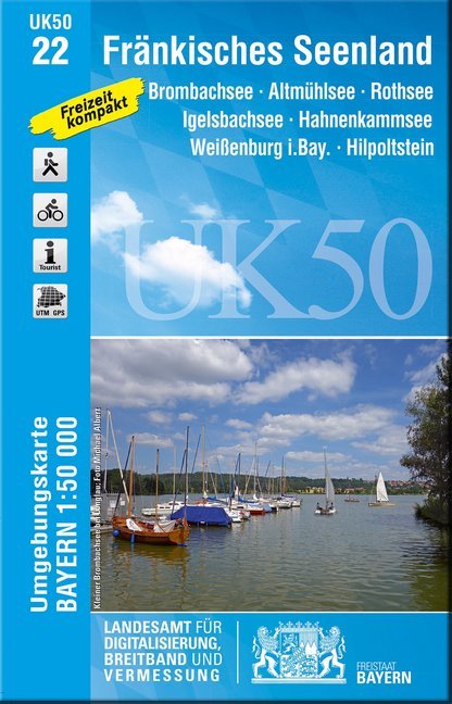 Topographische Karte Bayern Fränkisches Seenland