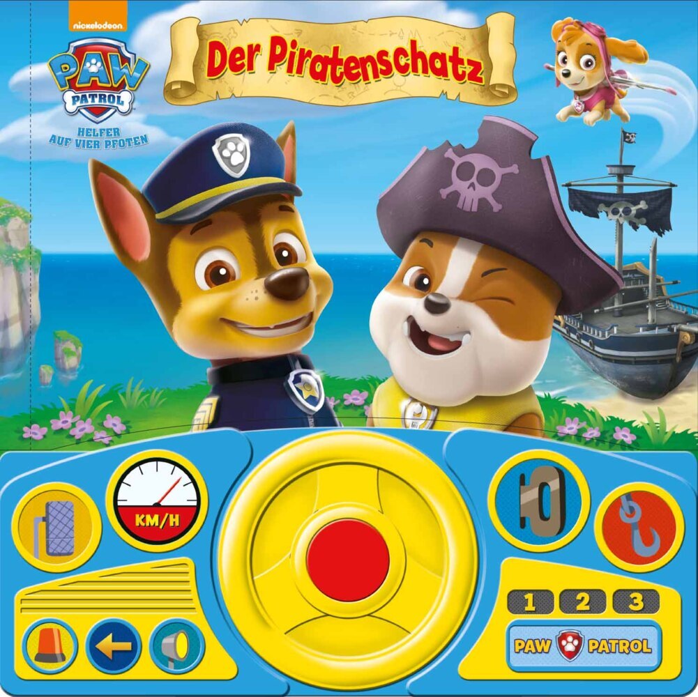 PAW Patrol - Der Piratenschatz, Lenkradbuch mit beweglichem Lenkrad und Geräuschen