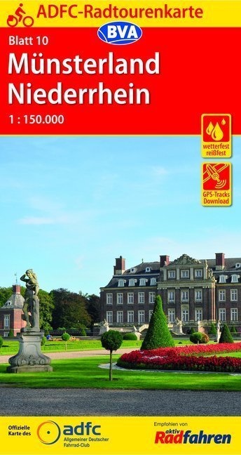ADFC-Radtourenkarte 10 Münsterland Niederrhein 1:150.000, reiß- und wetterfest, GPS-Tracks Download