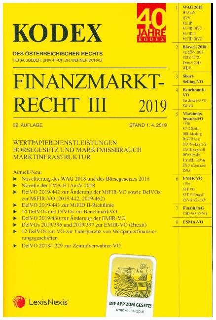 Kodex Finanzmarktrecht Band III 2019