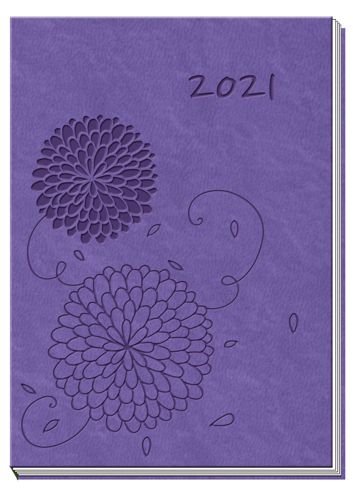 Taschenkalender 2021 A7 Soft Touch Blumen
