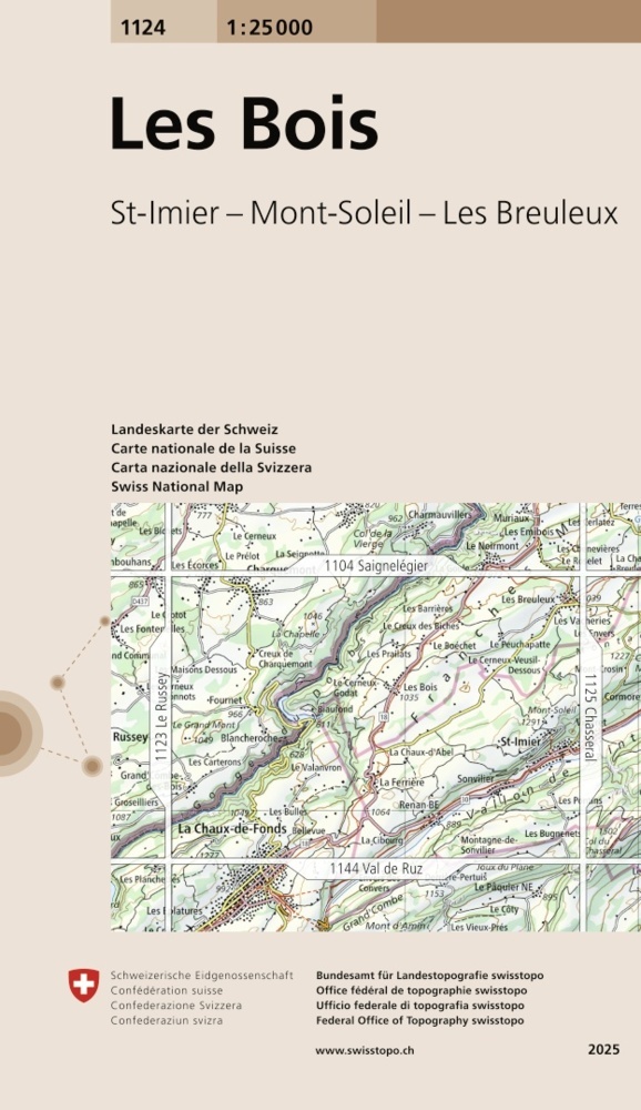 Landeskarte der Schweiz 1124 Les Bois