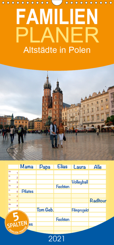 Altstädte in Polen - Familienplaner hoch (Wandkalender 2021 , 21 cm x 45 cm, hoch)