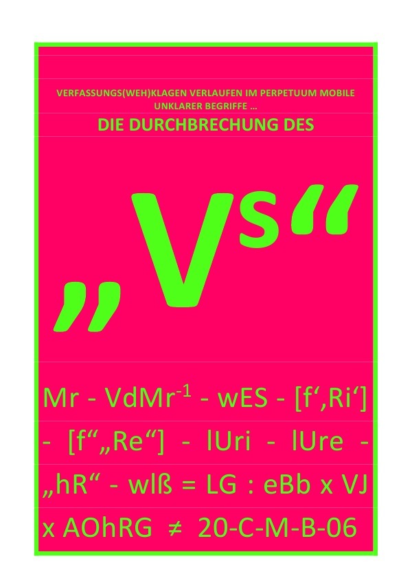 DIE DURCHBRECHUNG DES "!s" / DIE DURCHBRECHUNG DES "Vs"