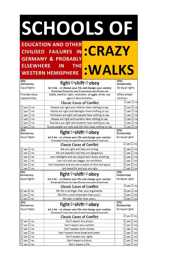 SCHOOLS OF CRAZY WALKS