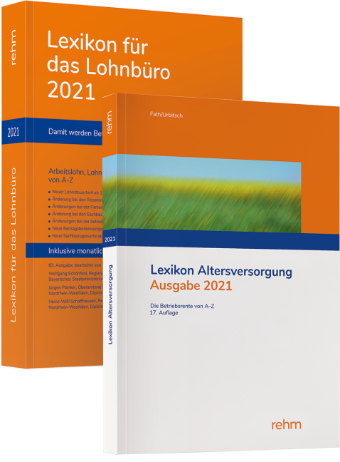 Buchpaket Lexikon für das Lohnbüro und Lexikon Altersversorgung 2021, m. 1 Buch, m. 1 Buch