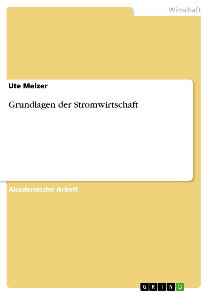 Grundlagen der Stromwirtschaft