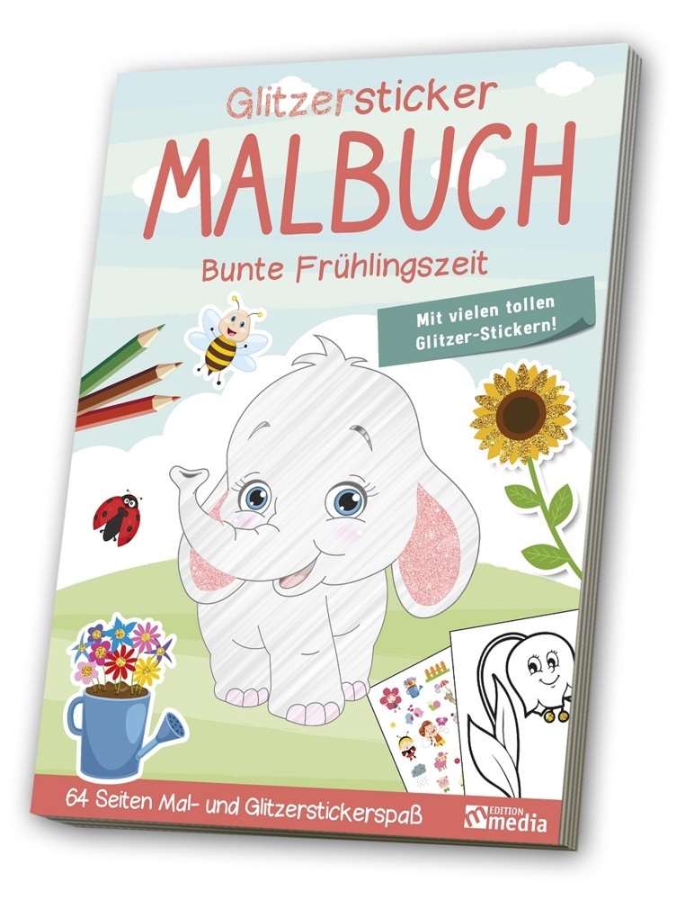 Glitzersticker-Malbuch - Bunte Frühlingszeit