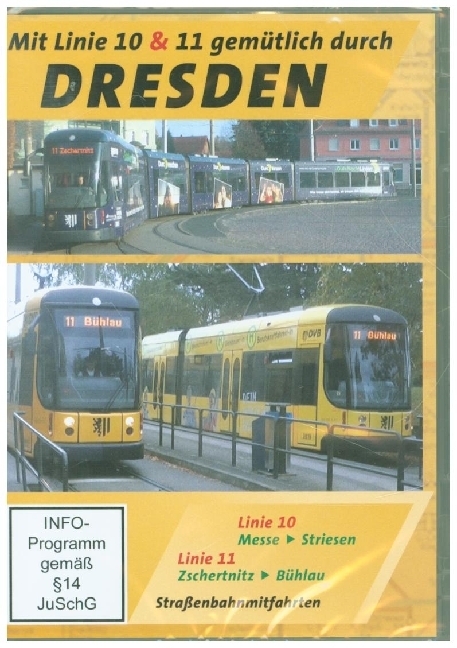 Dresden - Mit Linie 10 & 11 gemütlich durch Dresden - Straßenbahnmitfahrten, 1 DVD