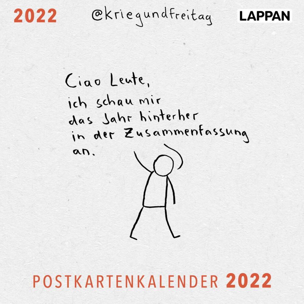 @kriegundfreitag Postkartenkalender 2022